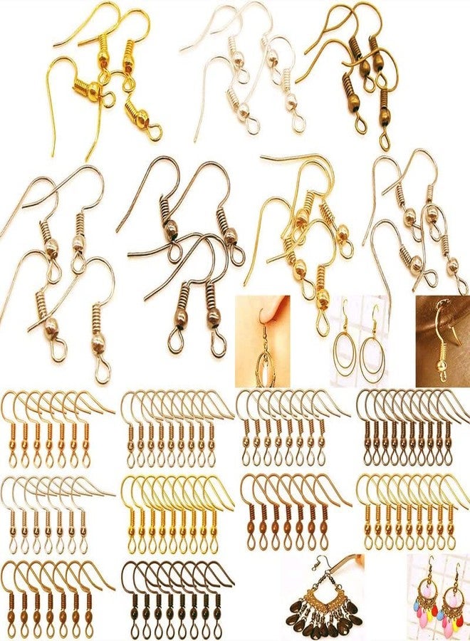 DIY Crafts 225 Pcs, Antique Silver, Earring Hooks Hypo allergenic French Ear Wires with Ball and Coil Colors Choice, 14mm Nickel Free Metal Fish Hook Earrings Making (225 Pcs, Antique Silver)